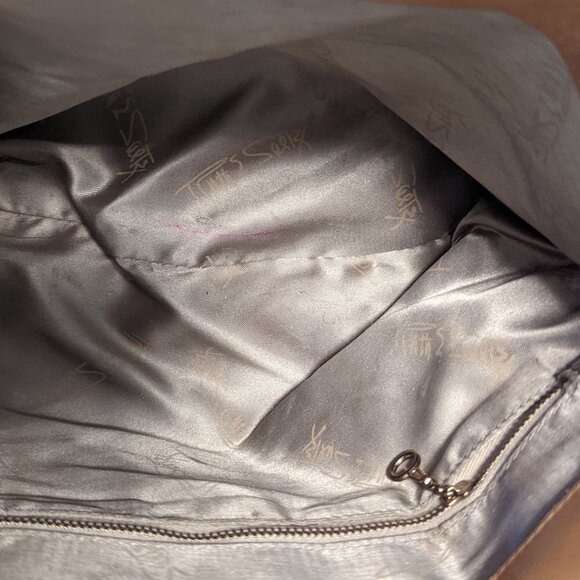 Vintage Lion Head Leather Ruth Saltz Shoulder Tote Bag Gold Tone Hardware - Picture 11 of 15